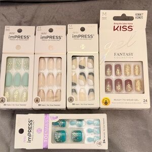 ✨ KISS & imPRESS Press-On Nail Bundle - 5 Pack ✨